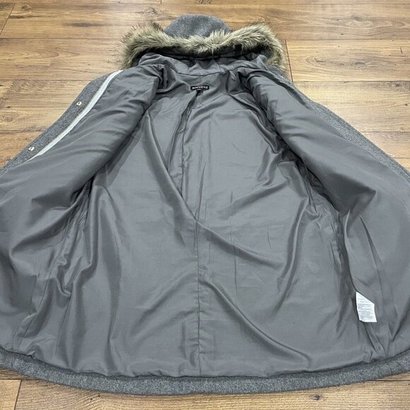 J Crew Coat Womens 8 Vail Parka Gray Wool Blend Faux Fur Trim Hood Lined Jacket - Picture 5 of 13